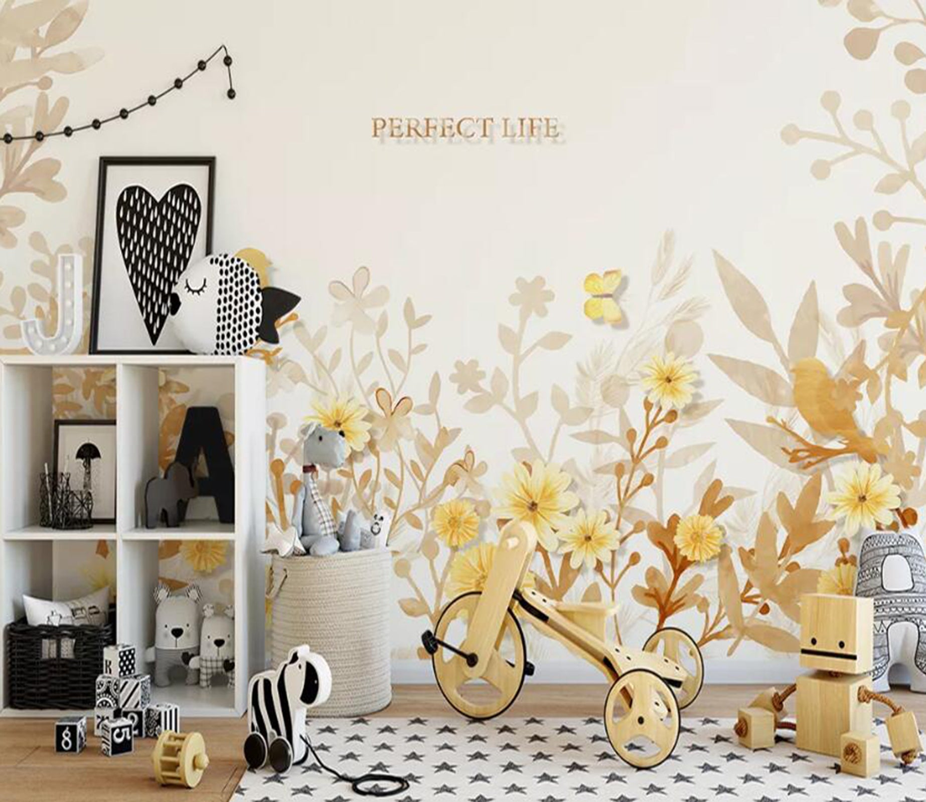 3D Yellow Flower WC11 Wall Murals Wallpaper AJ Wallpaper 2 