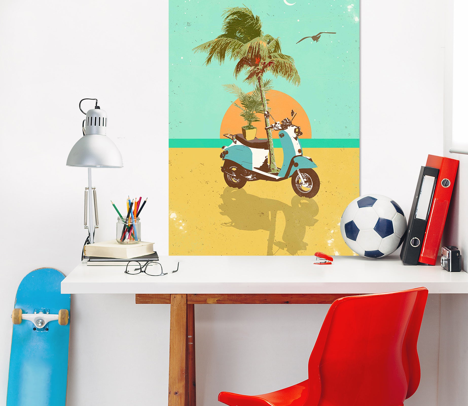 3D Sunrise By The Sea 024 Showdeer Wall Sticker