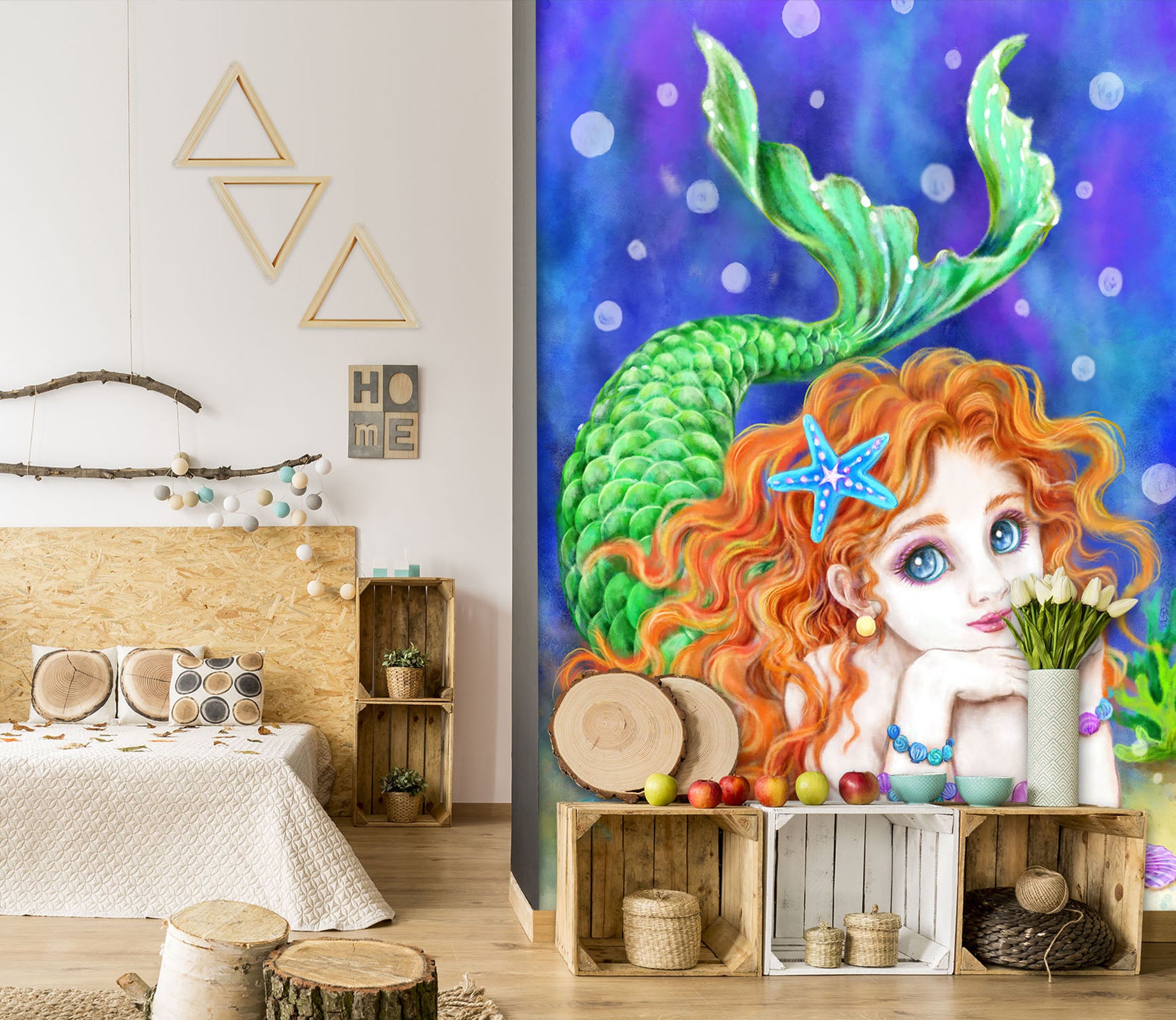 3D Mermaid Girl 5561 Kayomi Harai Wall Mural Wall Murals