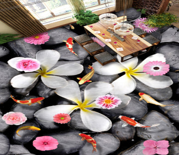 3D Flower Koi 277 Floor Mural  Wallpaper Murals Rug & Mat Print Epoxy waterproof bath floor
