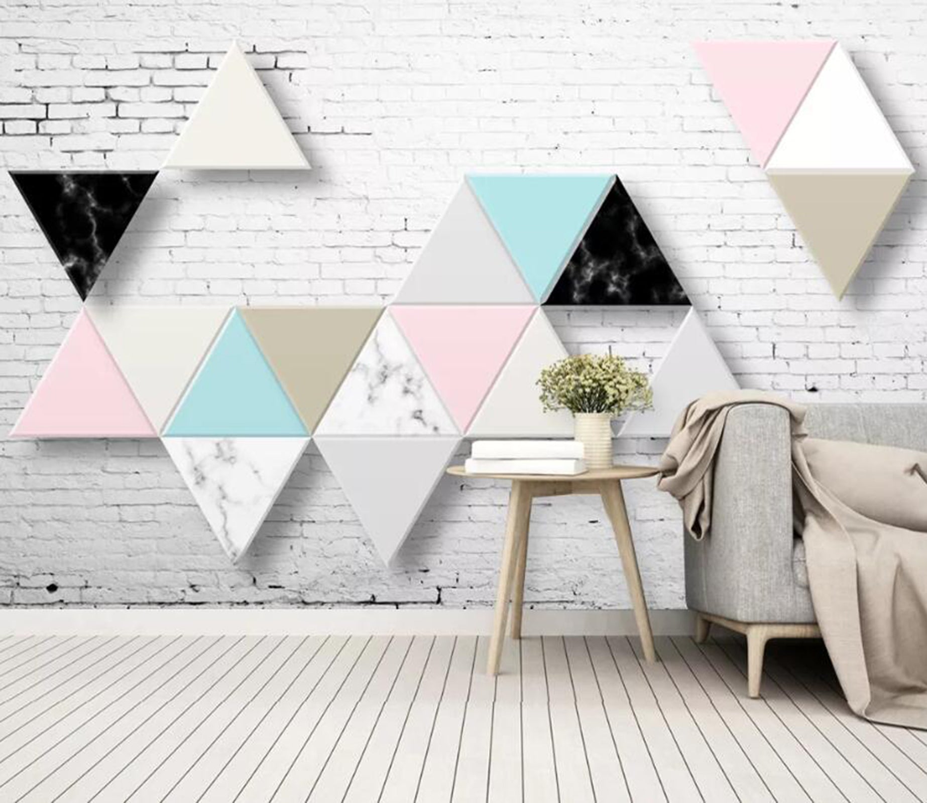 3D Colored Triangle WC68 Wall Murals Wallpaper AJ Wallpaper 2 