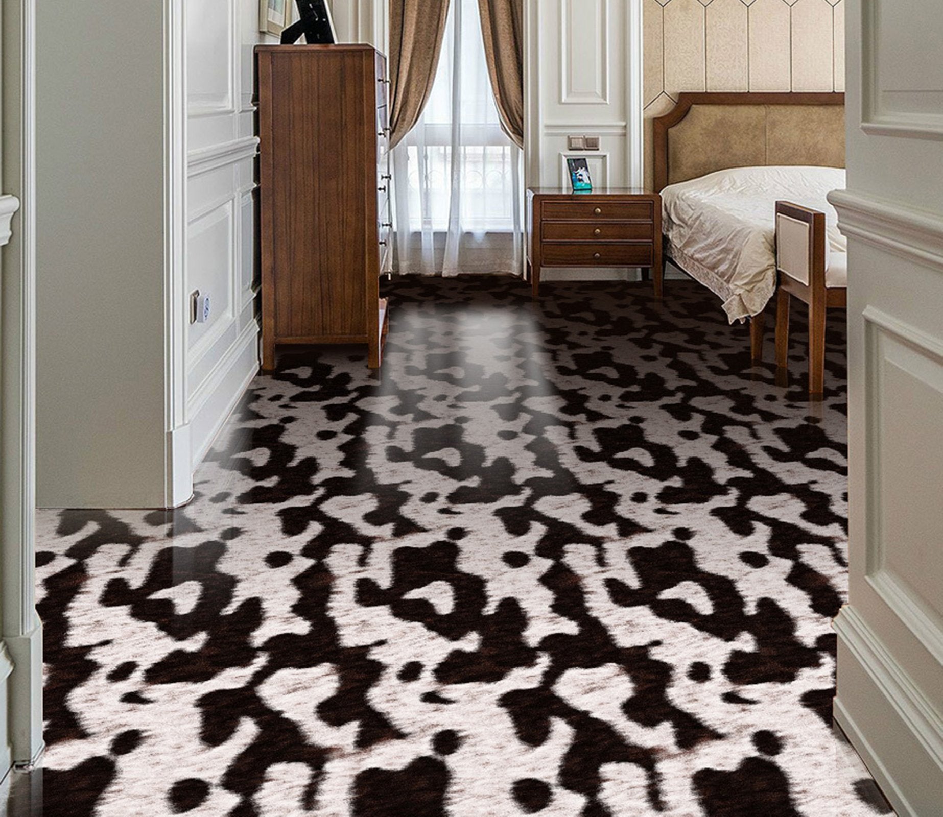 3D Black And White Stripes WG665 Floor Mural Wallpaper AJ Wallpaper 2 