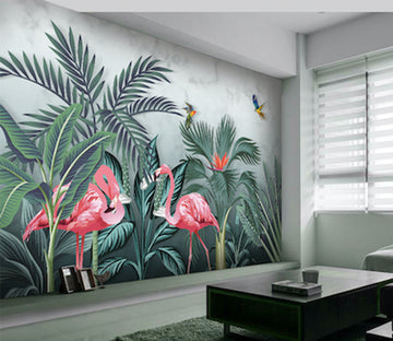 3D Pink Flamingo WG078 Wall Murals