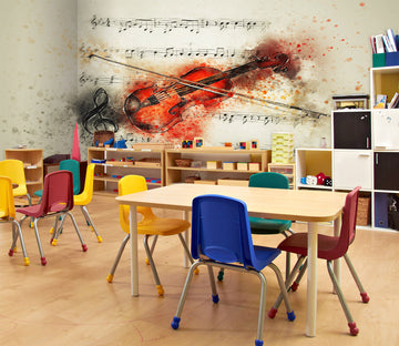 3D Musical Note Violin 176 Wall Murals