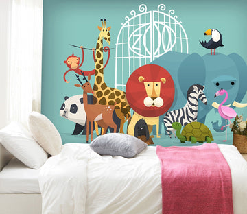 3D Giraffe Lion Monkey 038 Wall Murals Wallpaper AJ Wallpaper 2 