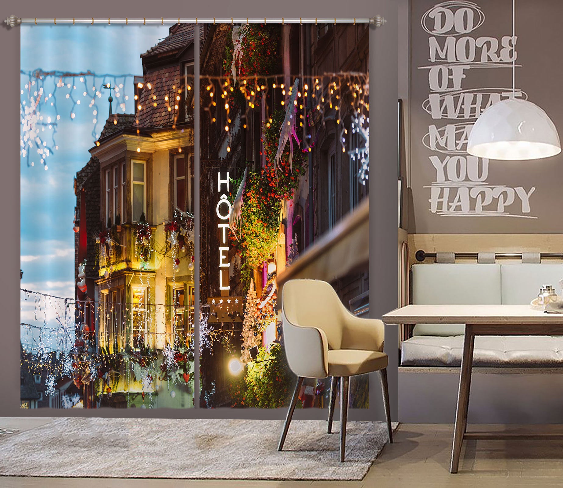 3D House 53086 Christmas Curtains Drapes Xmas