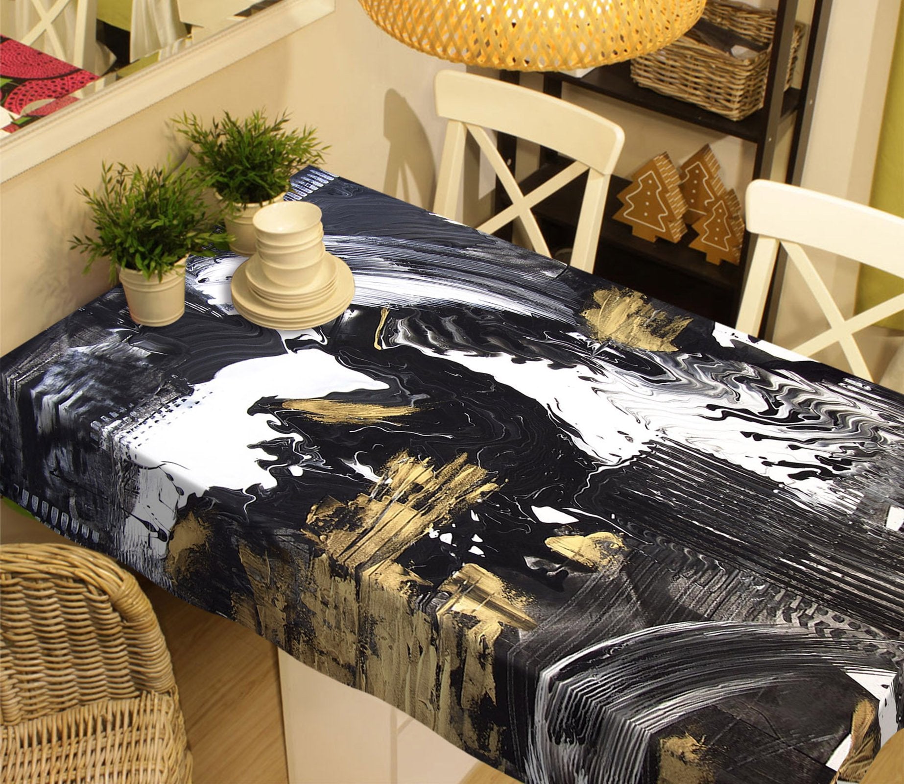 3D Graffiti Black 38 Tablecloths Wallpaper AJ Wallpaper 