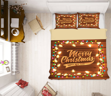 3D String Lights 52126 Christmas Quilt Duvet Cover Xmas Bed Pillowcases
