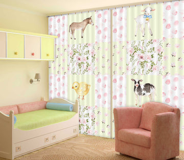 3D Horse Chicken Sheep 115 Uta Naumann Curtain Curtains Drapes