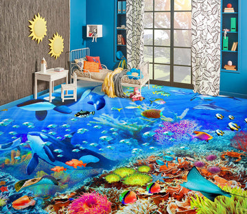 3D Seabed Coral Fish 98165 Adrian Chesterman Floor Mural  Wallpaper Murals Self-Adhesive Removable Print Epoxy