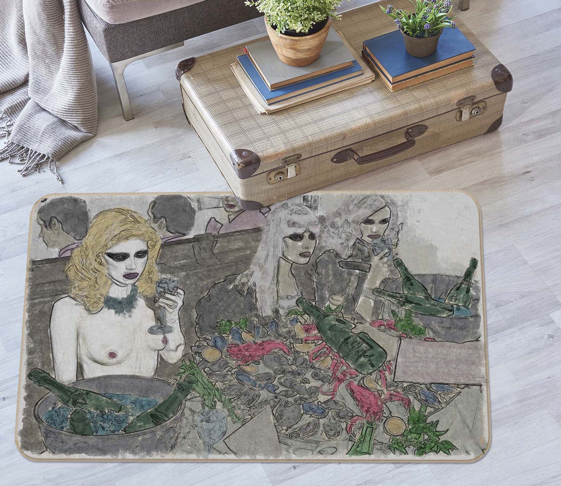 3D Girl Rose 1007 Marco Cavazzana Rug Non Slip Rug Mat