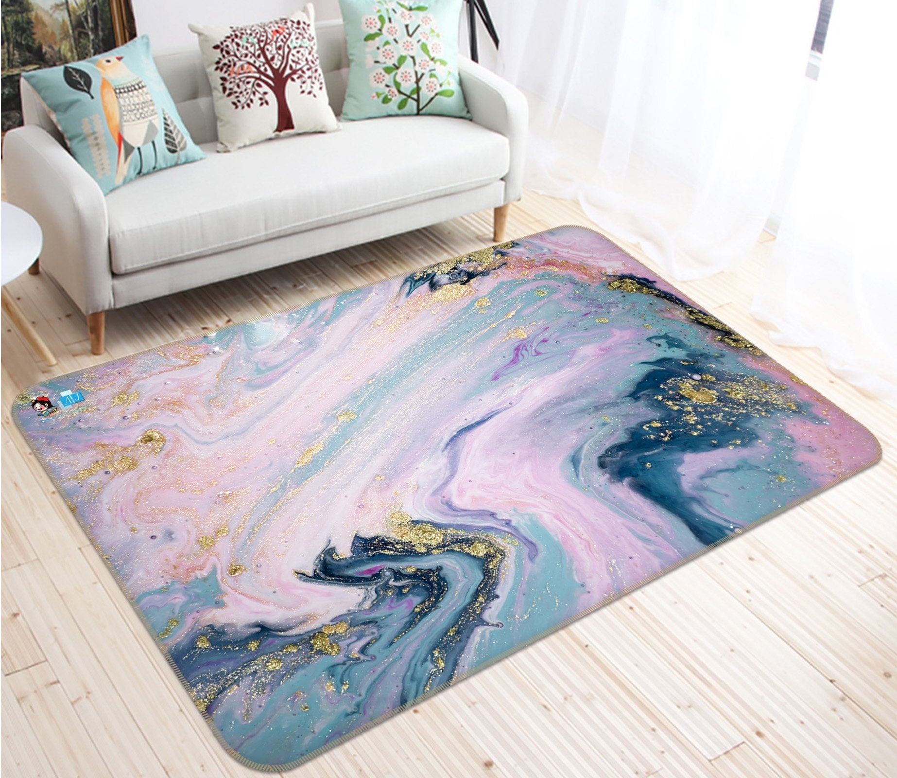 3D Flowing Wave 67 Non Slip Rug Mat Mat AJ Creativity Home 