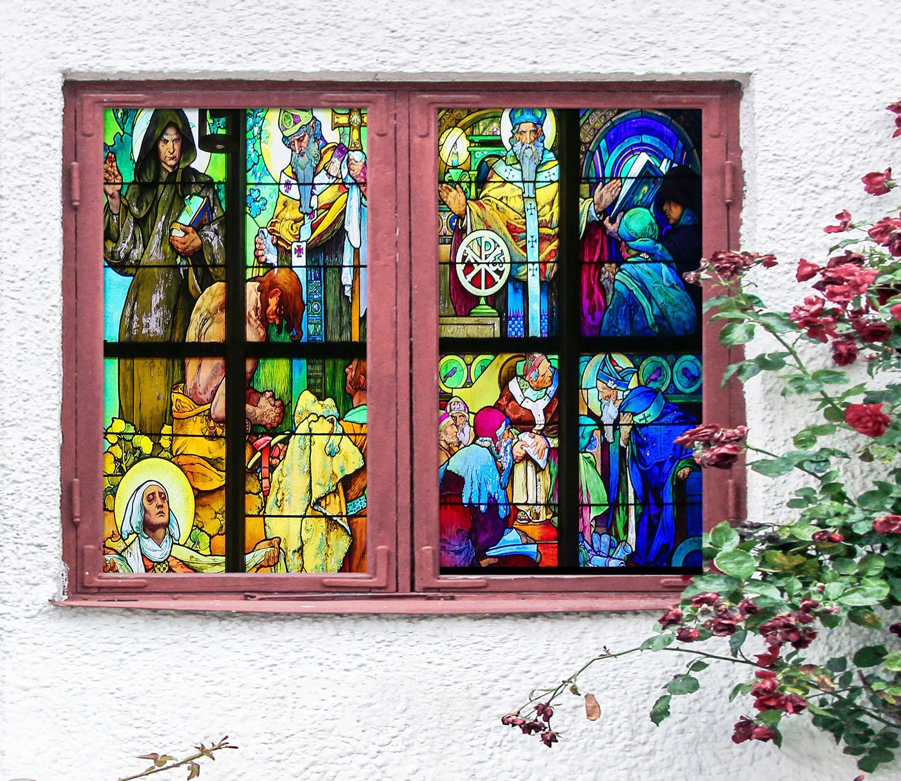 3D Believers Pray 335 Window Film Print Sticker Cling Stained Glass UV Block