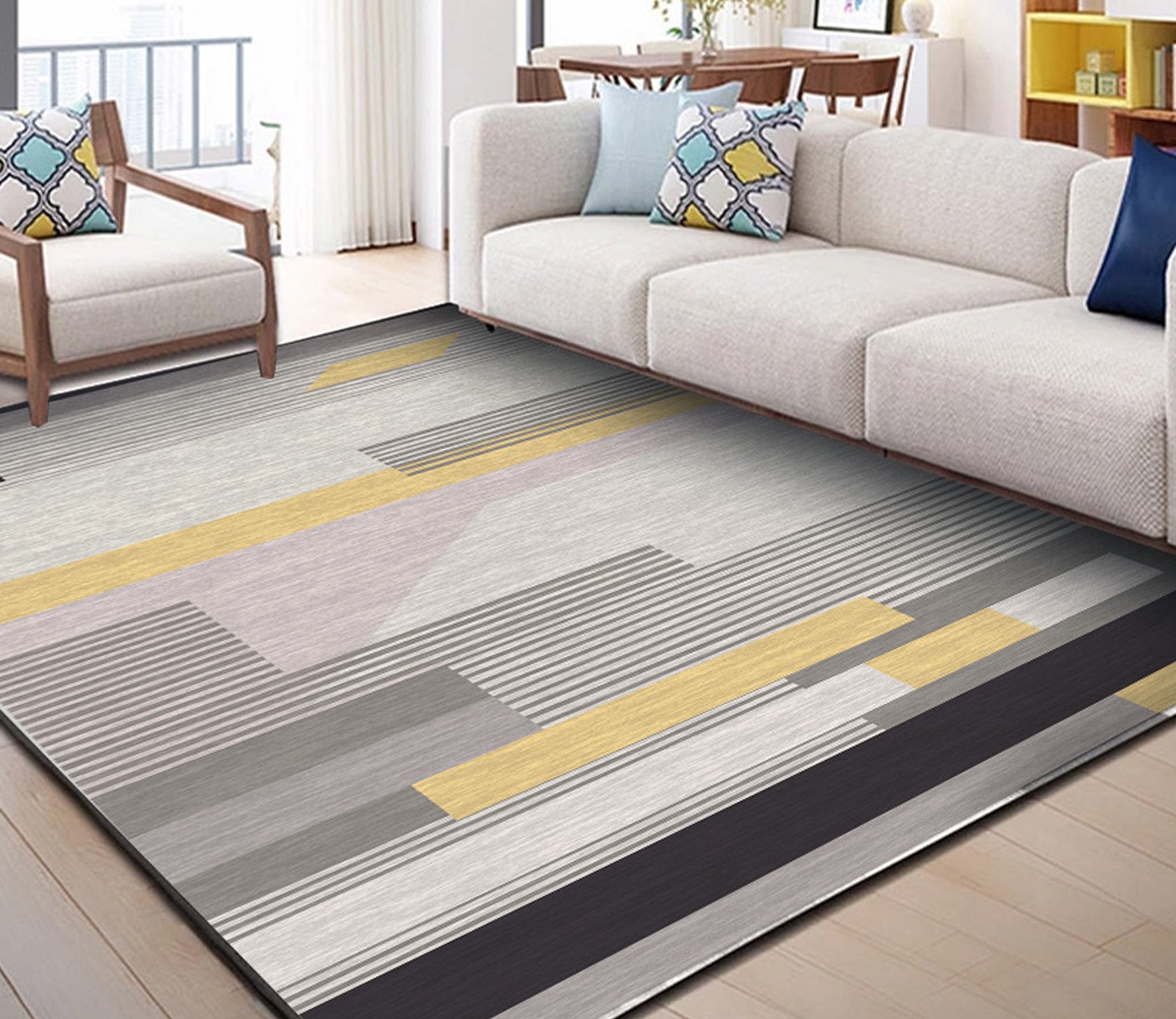 3D Color Stripe WG091 Non Slip Rug Mat Mat AJ Creativity Home 