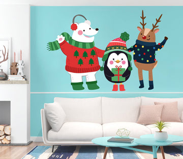 3D White Bear Penguin Deer 14 Wall Stickers Wallpaper AJ Wallpaper 