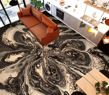 3D Black Ink Pattern 98197 Valerie Latrice Floor Mural  Wallpaper Murals Self-Adhesive Removable Print Epoxy