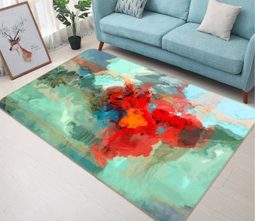 3D Red Pattern 1042 Michael Tienhaara Rug Non Slip Rug Mat