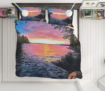 3D Sunset Lake 9788 Marina Zotova Bedding Bed Pillowcases Quilt