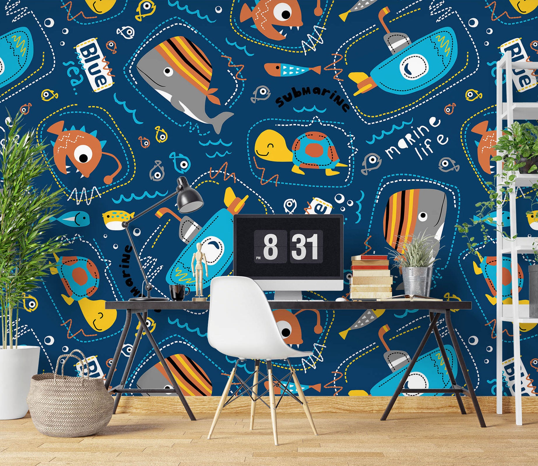 3D Submarine Whale Turtle 57091 Wall Murals