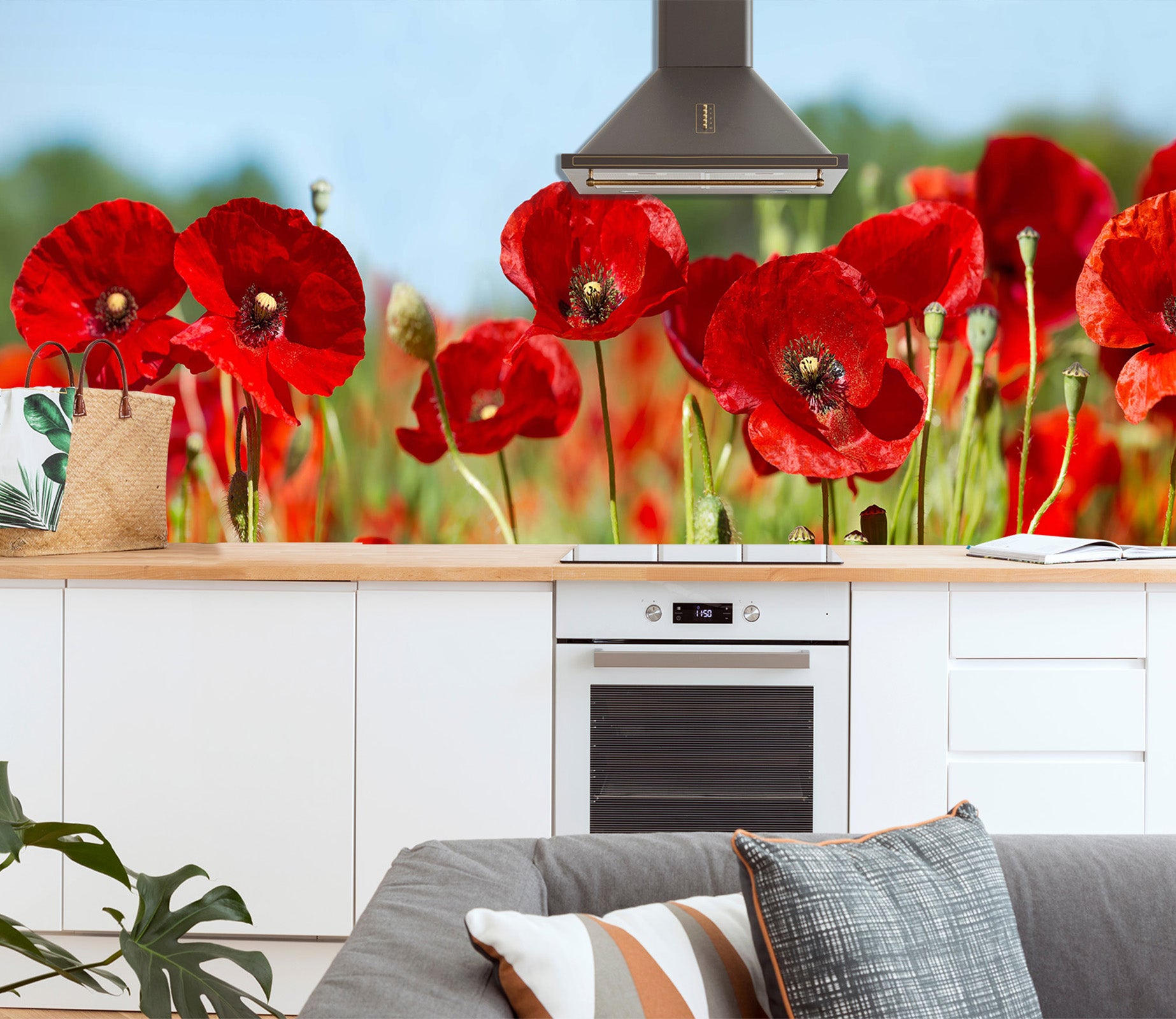 3D Red Flowers 1425 Wall Murals