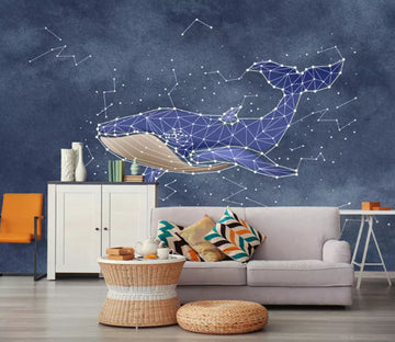 3D Blue Whale 2123 Wall Murals