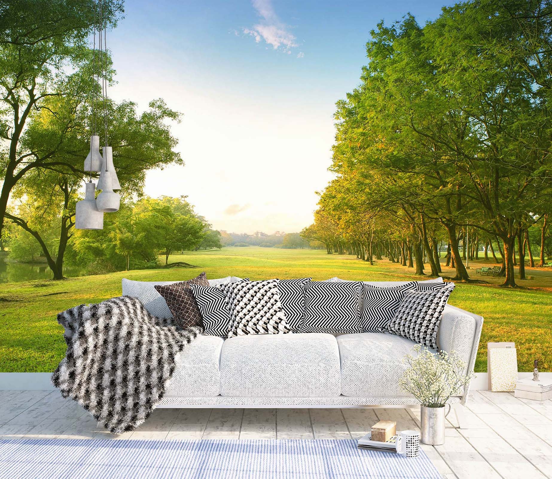 3D Meadow Tree 1455 Wall Murals