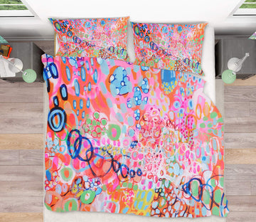 3D Pink Doodle Petals 1155 Misako Chida Bedding Bed Pillowcases Quilt Cover Duvet Cover