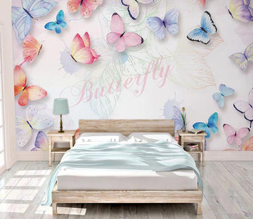 3D Colorful Butterfly Arrangement 971 Wall Murals