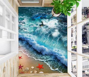 3D Three Red Starfish 297 Floor Mural  Wallpaper Murals Rug & Mat Print Epoxy waterproof bath floor
