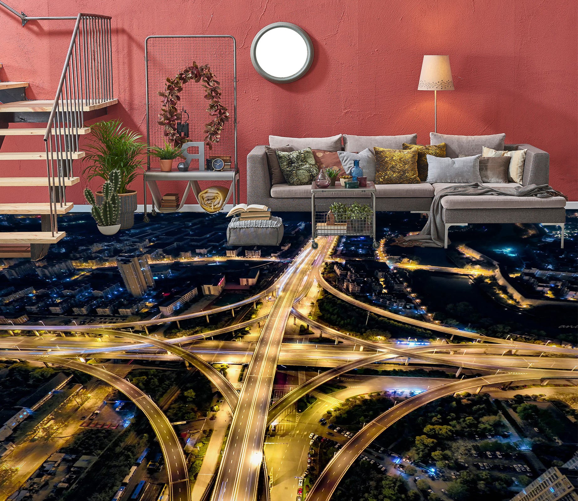 3D Staggered City Roads 642 Floor Mural  Wallpaper Murals Rug & Mat Print Epoxy waterproof bath floor