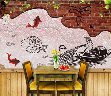 3D Swimming Fish 3015 Wall Murals