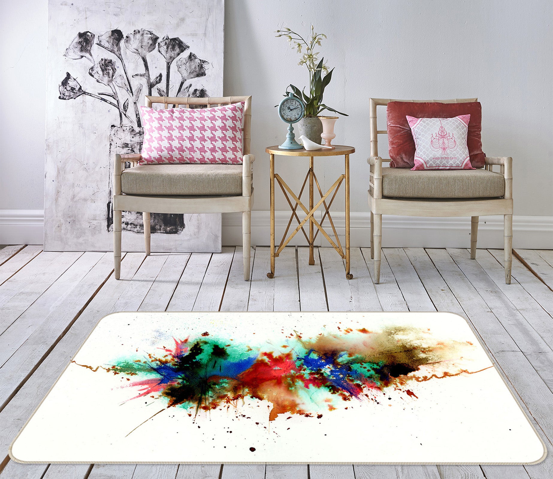 3D Color Splash 1009 Anne Farrall Doyle Rug Non Slip Rug Mat