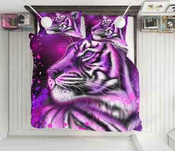 3D Purple Tiger 8576 Sheena Pike Bedding Bed Pillowcases Quilt Cover Duvet Cover
