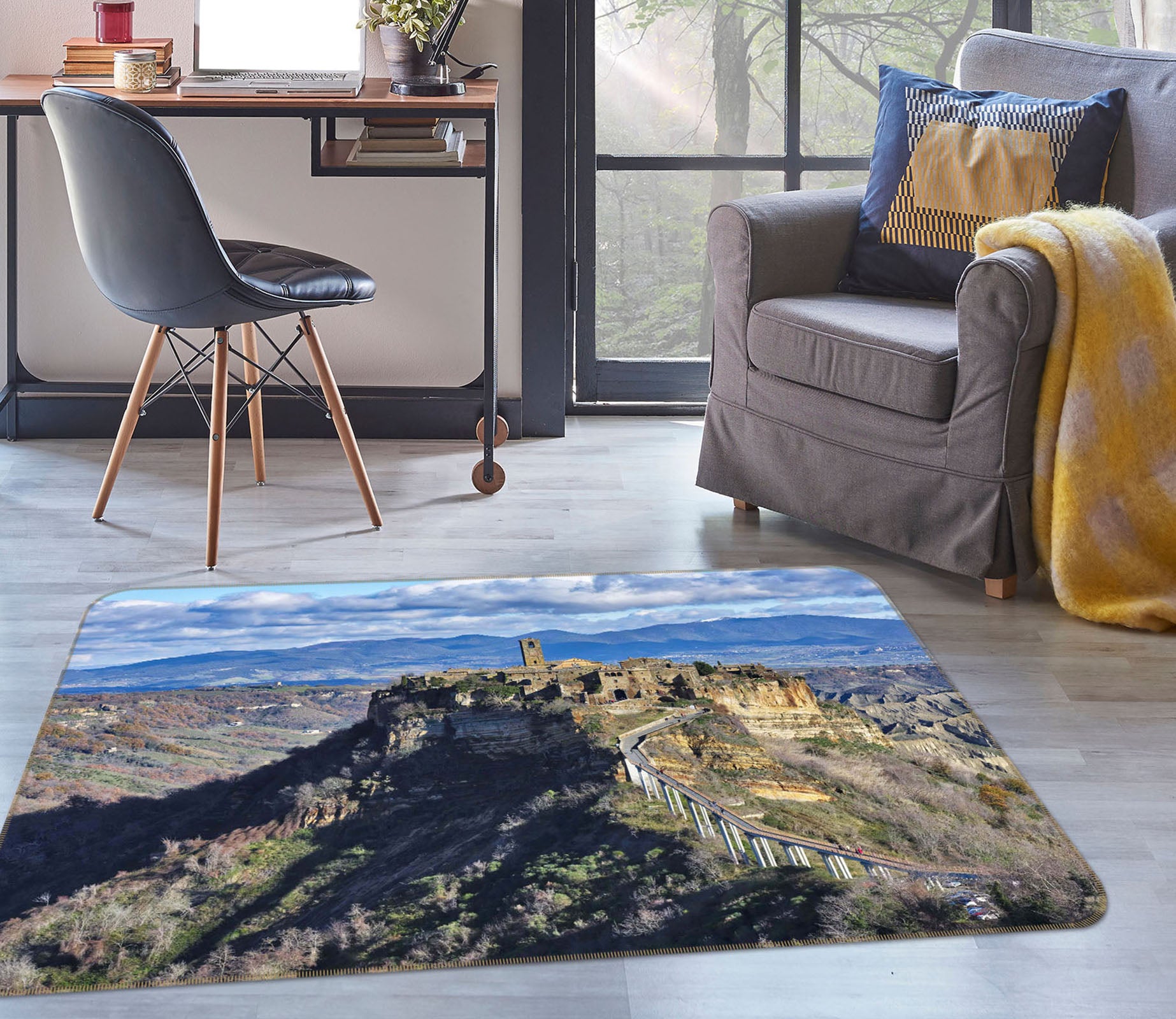 3D Towering Mountain Peak 1118 Marco Carmassi Rug Non Slip Rug Mat