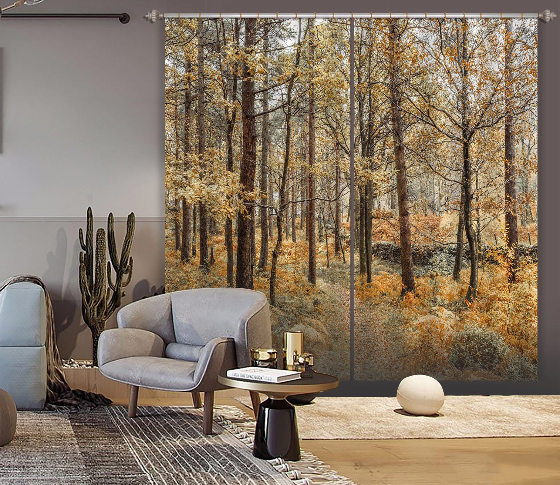 3D Maple Forest 066 Assaf Frank Curtain Curtains Drapes