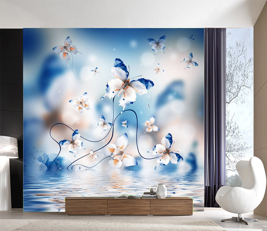3D Butterfly Fower 1052 Wall Murals