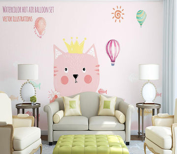 3D Pink Kitten 047 Wall Murals