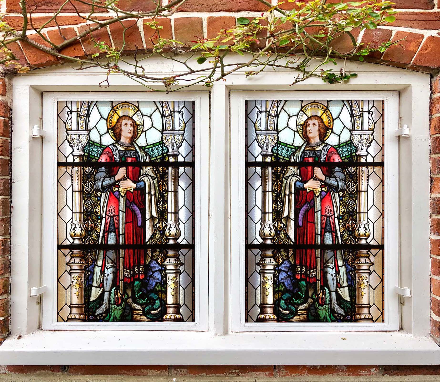 3D Priesthood 075 Window Film Print Sticker Cling Stained Glass UV Block