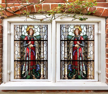 3D Priesthood 075 Window Film Print Sticker Cling Stained Glass UV Block