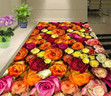 3D Colored Rose WG178 Floor Mural Wallpaper AJ Wallpaper 2 
