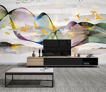 3D Golden Bird 101 Wall Murals Wallpaper AJ Wallpaper 2 