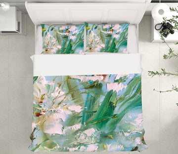 3D White Paint Flower 589 Skromova Marina Bedding Bed Pillowcases Quilt