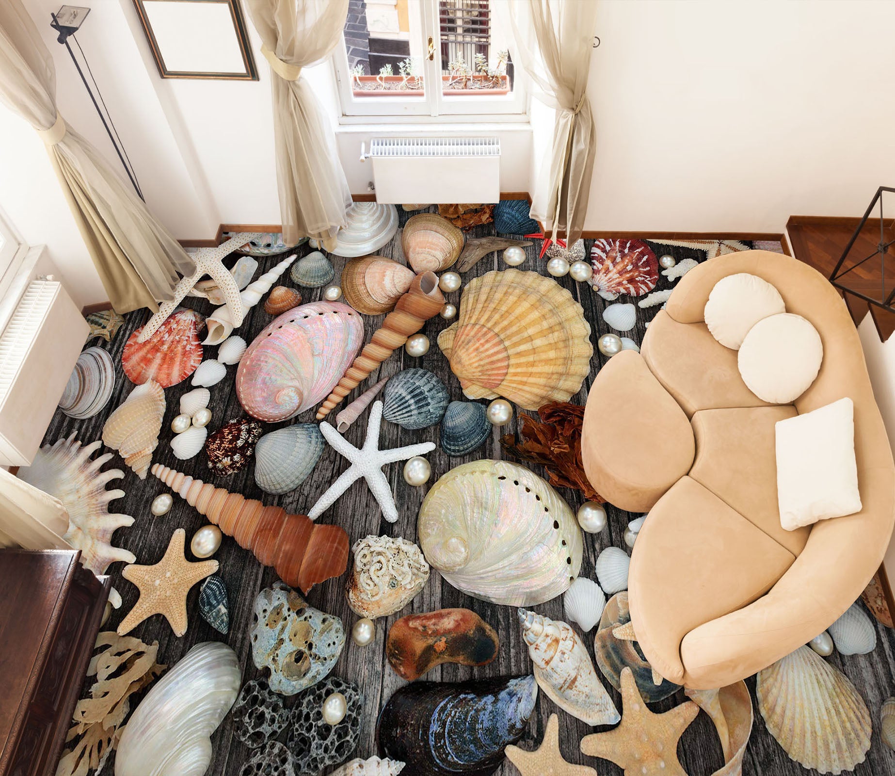 3D Chic Beach Treasure 445 Floor Mural  Wallpaper Murals Rug & Mat Print Epoxy waterproof bath floor