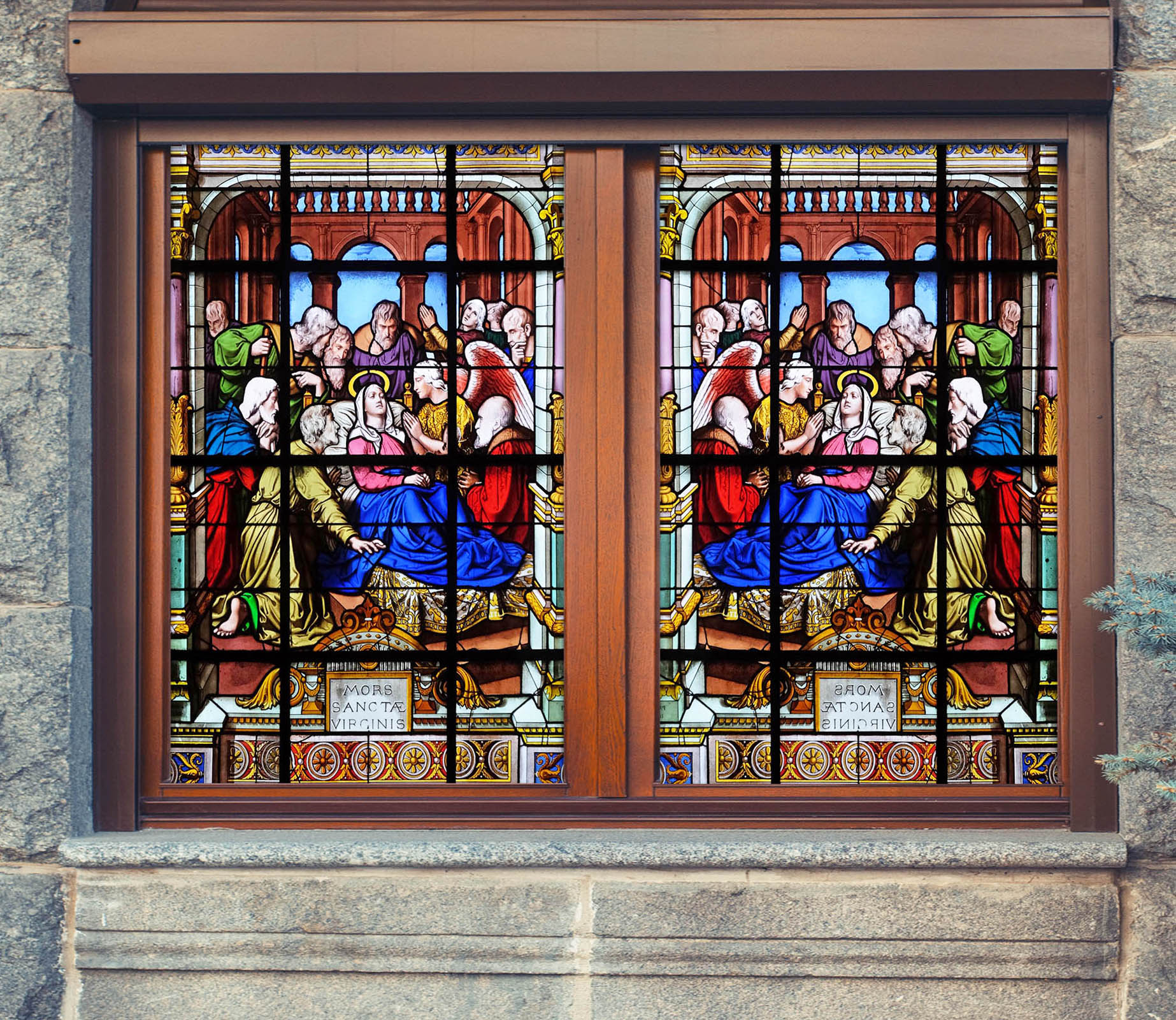 3D Girl Sick 209 Window Film Print Sticker Cling Stained Glass UV Block