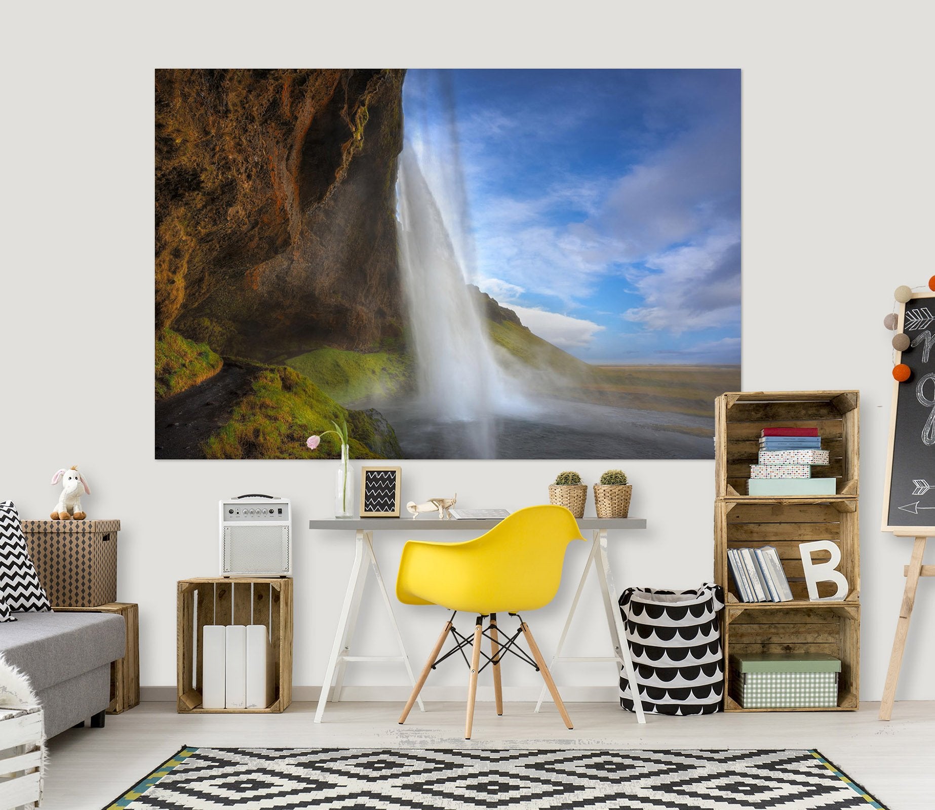 3D Alpine Waterfall 164 Marco Carmassi Wall Sticker Wallpaper AJ Wallpaper 2 