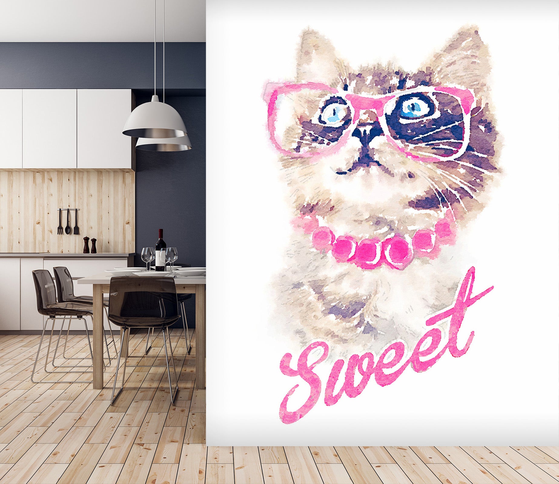 3D Glasses Kitten 111 Wall Murals