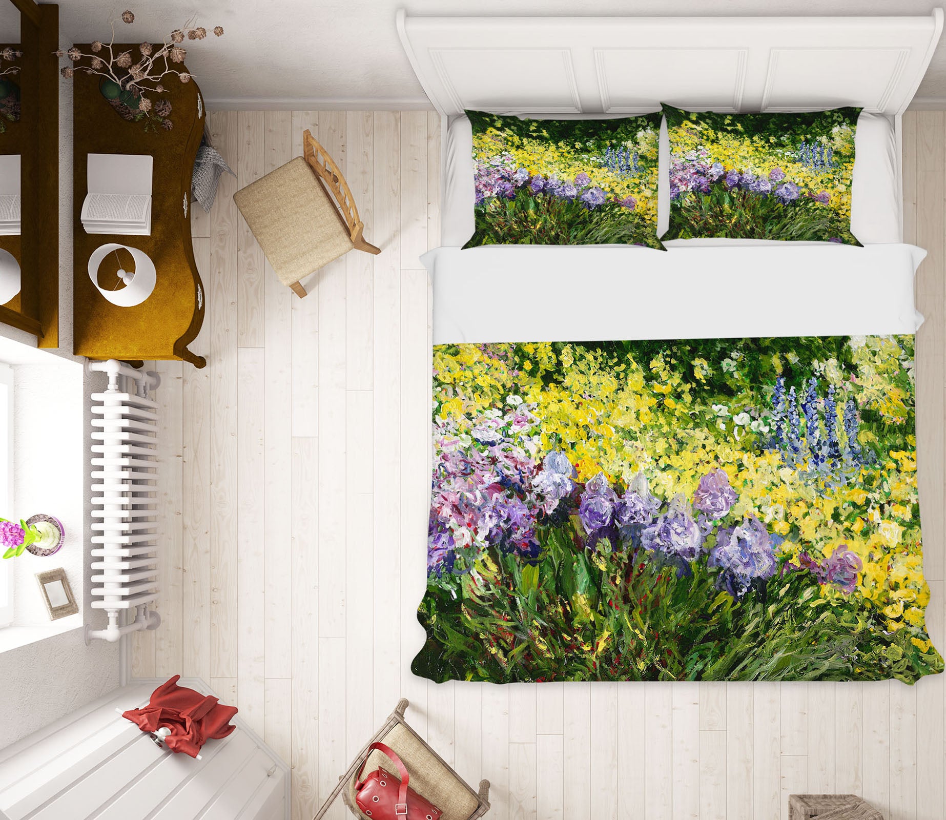 3D Flowers Everywhere 2003 Allan P. Friedlander Bedding Bed Pillowcases Quilt