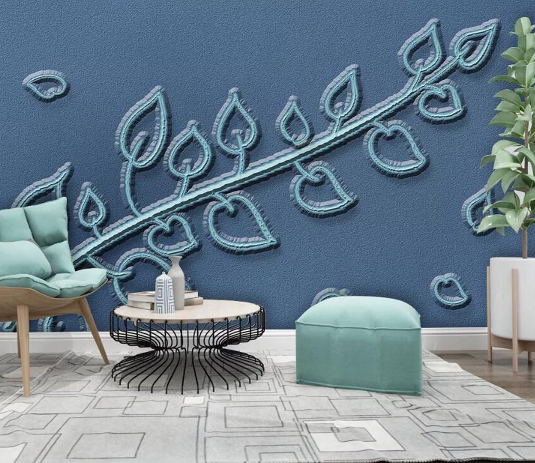 3D Carving Leaves WC61 Wall Murals Wallpaper AJ Wallpaper 2 