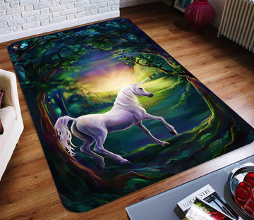 3D Tree Hole Unicorn 91 Non Slip Rug Mat Mat AJ Creativity Home 