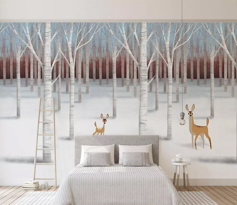 3D Snow Deer WG724 Wall Murals